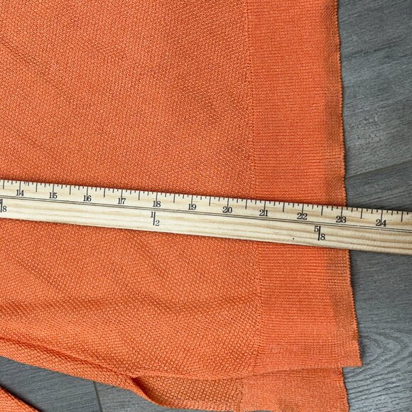 Massimo Dutti Orange Italian Yarn Viscose Blend Asymmetrical Light Tee Sz Small - Picture 2 of 9